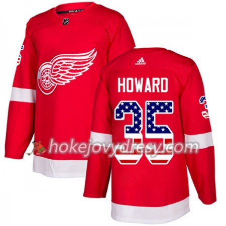 Pánské Hokejový Dres Detroit Red Wings Jimmy Howard 35 2017-2018 USA Flag Fashion Černá Adidas Authentic
